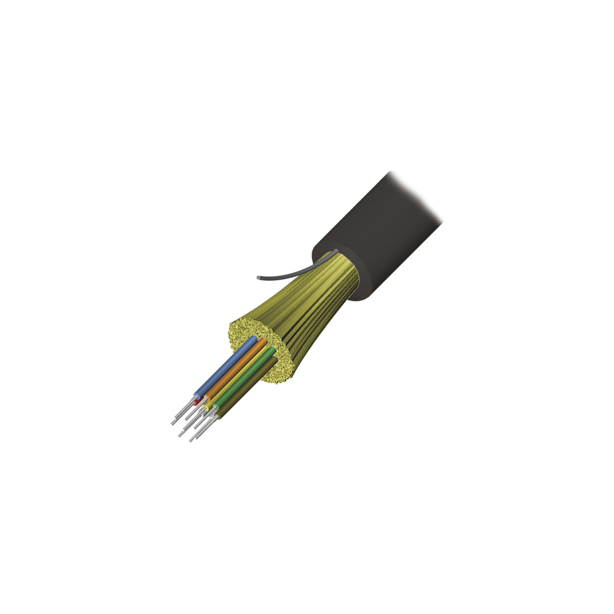 Cable de Fibra Óptica de 6 hilos, Interior/Exterior, Tight Buffer, No Conductiva (Dielectrica), Plenum, Monomodo OS2, 1 Metro Cable de Fibra Óptica de 6 hilos, Interior/Exterior, Tight Buffer, No Conductiva (Dielectrica), Plenum, Monomodo OS2, 1 Metro